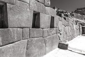 Archaeological ruins; detail of Inca stonework